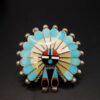 Turquoiseand oyster zuni inlay pendant