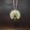 Turquoiseand oyster zuni inlay pendant