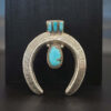 Turquoise Naja horse shoe sandcasted pendant