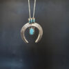 Turquoise Naja horse shoe sandcasted pendant