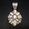White buffalo cluster sterling silver pendant