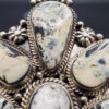 White buffalo cluster sterling silver pendant