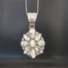White buffalo cluster sterling silver pendant
