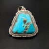 Sterling silver pendant with Light blue turquoise and crushed silver