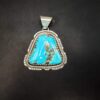 Sterling silver pendant with Light blue turquoise and crushed silver