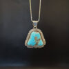 Sterling silver pendant with Light blue turquoise and crushed silver