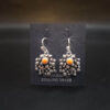 Women sterling silver earrnings with spiny oyster stone