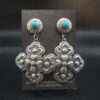 Women sterling silver earrnings with light blue turquoise