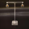 Women sterling silver earrnings with spiny oyster stone