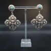 Women sterling silver earrnings with light blue turquoise