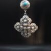 Women sterling silver earrnings with light blue turquoise