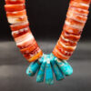 Turquoise and spiny oyster necklace