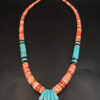 Turquoise and spiny oyster necklace