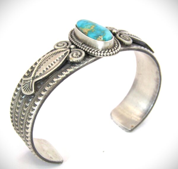 Navajo Sterling Silver Oxidized Contemporary Cuff by Michael and Rosita Calladitto