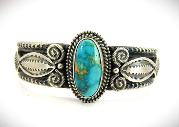 Navajo Sterling Silver Oxidized Contemporary Cuff by Michael and Rosita Calladitto