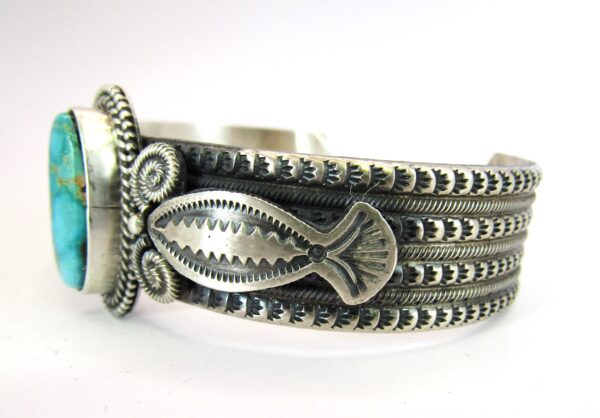 Navajo Sterling Silver Oxidized Contemporary Cuff by Michael and Rosita Calladitto