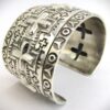 Navajo Sterling Silver Hand Stamped Large Cuff by Ronnie Willie