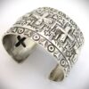 Navajo Sterling Silver Hand Stamped Large Cuff by Ronnie Willie
