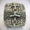 Navajo Sterling Silver Hand Stamped Large Cuff by Ronnie Willie