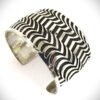 Navajo Wide Sterling Silver Overlay Cuff Bracelet by Frederick Douglas