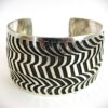 Navajo Wide Sterling Silver Overlay Cuff Bracelet by Frederick Douglas